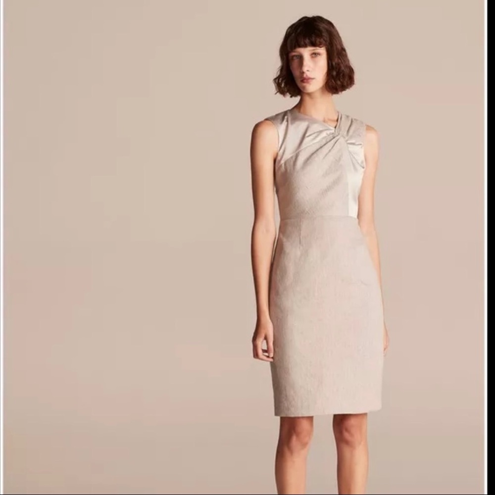 Rebecca Taylor Satin Trim Twist Sheath Dress